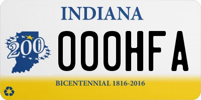 IN license plate 000HFA