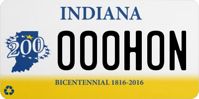 IN license plate 000HON