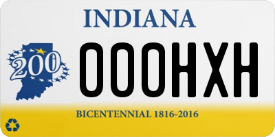 IN license plate 000HXH