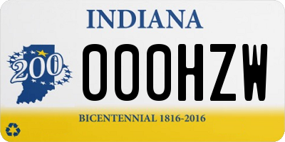 IN license plate 000HZW