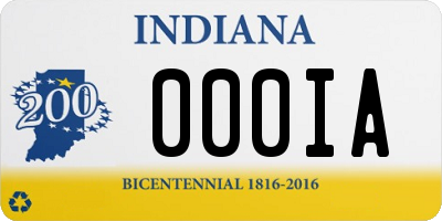 IN license plate 000IA