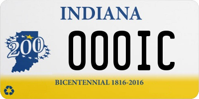 IN license plate 000IC