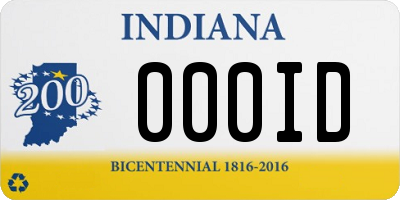 IN license plate 000ID