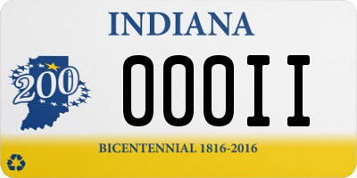 IN license plate 000II