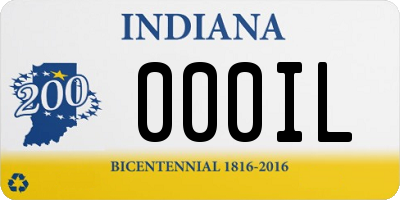 IN license plate 000IL