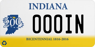 IN license plate 000IN