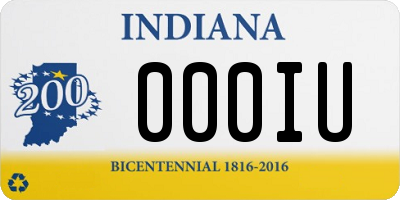 IN license plate 000IU