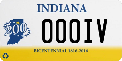 IN license plate 000IV