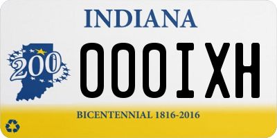 IN license plate 000IXH