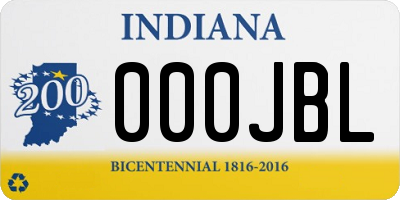 IN license plate 000JBL