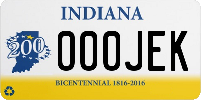 IN license plate 000JEK