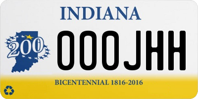 IN license plate 000JHH