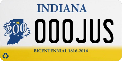 IN license plate 000JUS