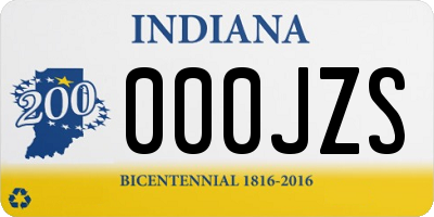 IN license plate 000JZS