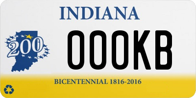 IN license plate 000KB