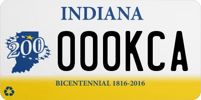 IN license plate 000KCA