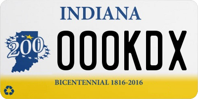 IN license plate 000KDX