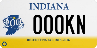 IN license plate 000KN