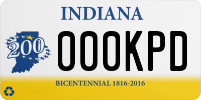 IN license plate 000KPD