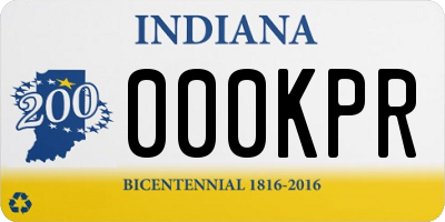 IN license plate 000KPR