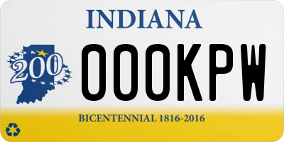 IN license plate 000KPW