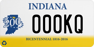 IN license plate 000KQ