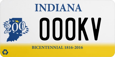 IN license plate 000KV