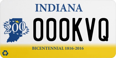 IN license plate 000KVQ