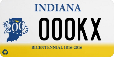 IN license plate 000KX