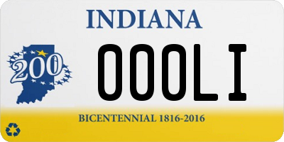 IN license plate 000LI