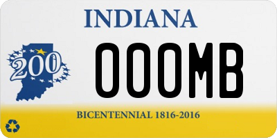 IN license plate 000MB