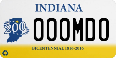IN license plate 000MDO