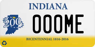 IN license plate 000ME