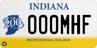 IN license plate 000MHF