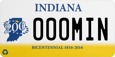IN license plate 000MIN