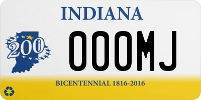 IN license plate 000MJ