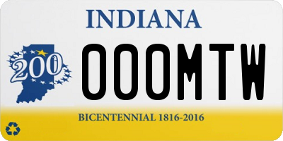 IN license plate 000MTW