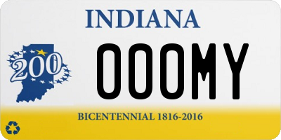 IN license plate 000MY