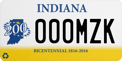 IN license plate 000MZK