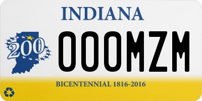 IN license plate 000MZM