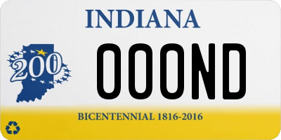 IN license plate 000ND