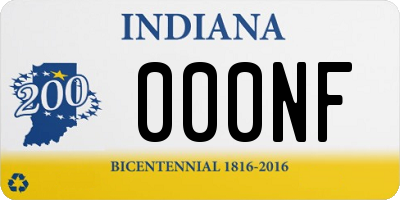 IN license plate 000NF