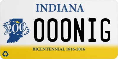 IN license plate 000NIG