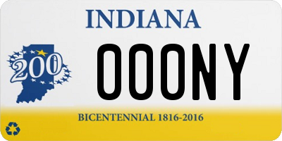 IN license plate 000NY