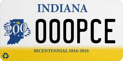 IN license plate 000PCE