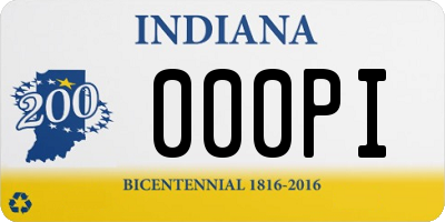 IN license plate 000PI