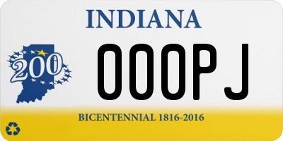 IN license plate 000PJ