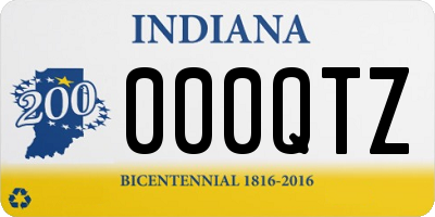 IN license plate 000QTZ