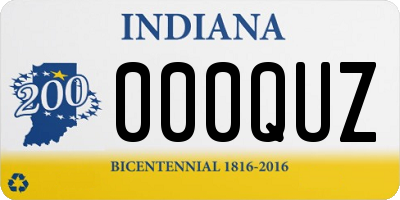 IN license plate 000QUZ