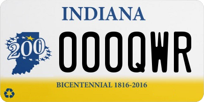 IN license plate 000QWR